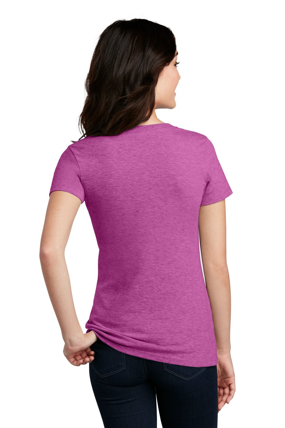 District Womens Short Sleeve Perfect Blend V Neck Stylish T-Shirt DM1190L - Picture 28 of 44