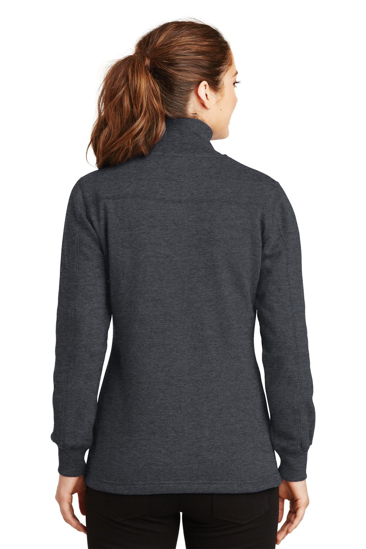 Sport-Tek Womens 1/4-Zip Sweatshirt Twill Taped Neck Rib Knit Cuffs LST253 - Picture 9 of 23