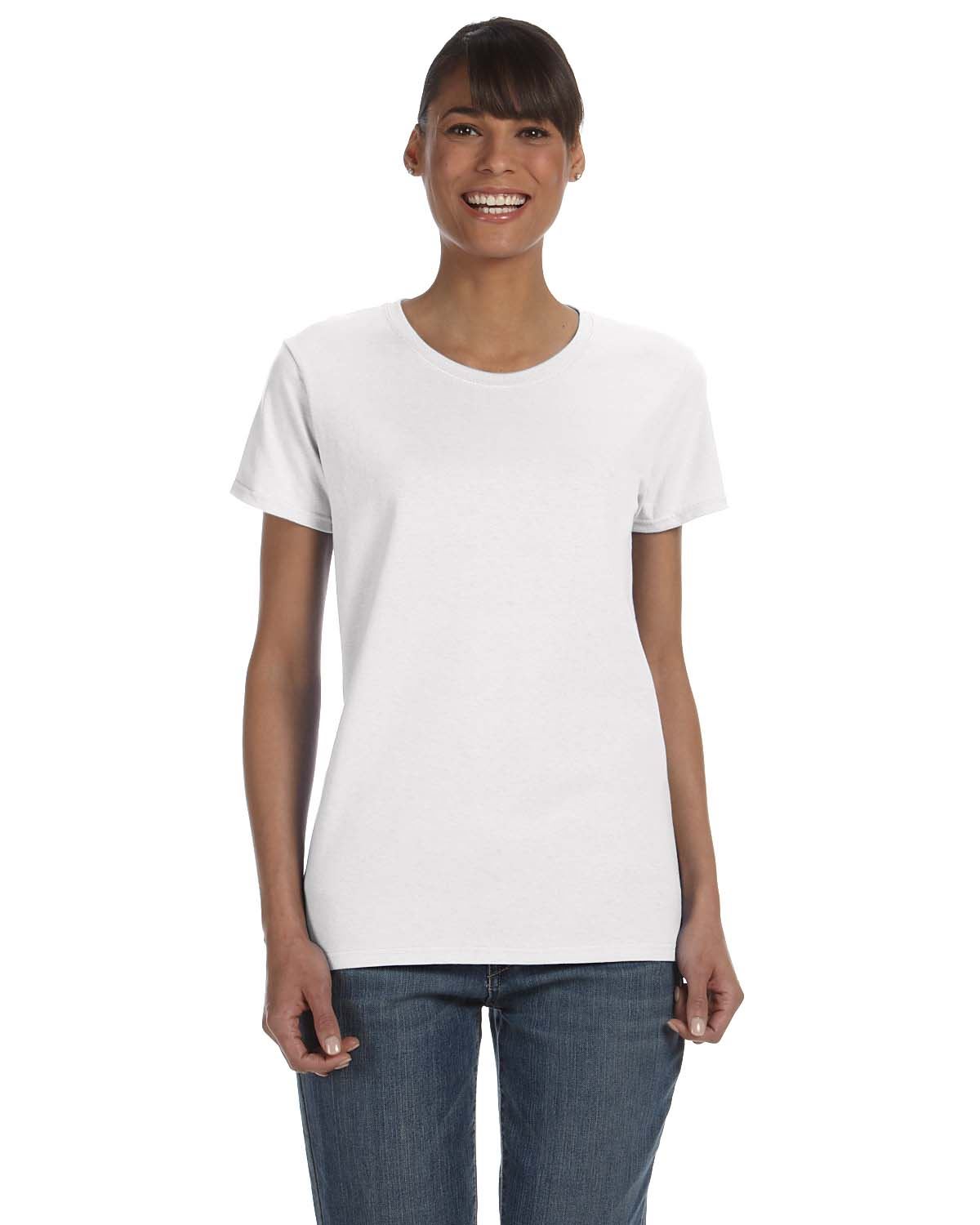 Gildan Womens T-Shirt Short Sleeves Heavy Cotton Ladies 5.3 oz Missy Fit MG500L - Picture 31 of 31