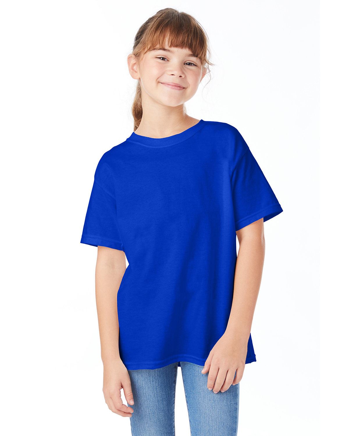 Hanes Youth 5.2 oz Short Sleeves ComfortSoft Cotton XS-XL T-Shirt 5480 - Picture 10 of 39