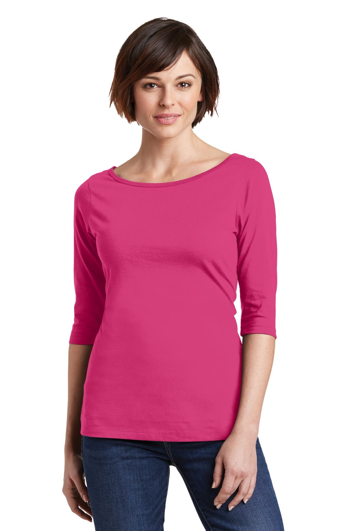 District Women's Perfect Weight 3/4-Sleeve Tee DM107L - Picture 7 of 10