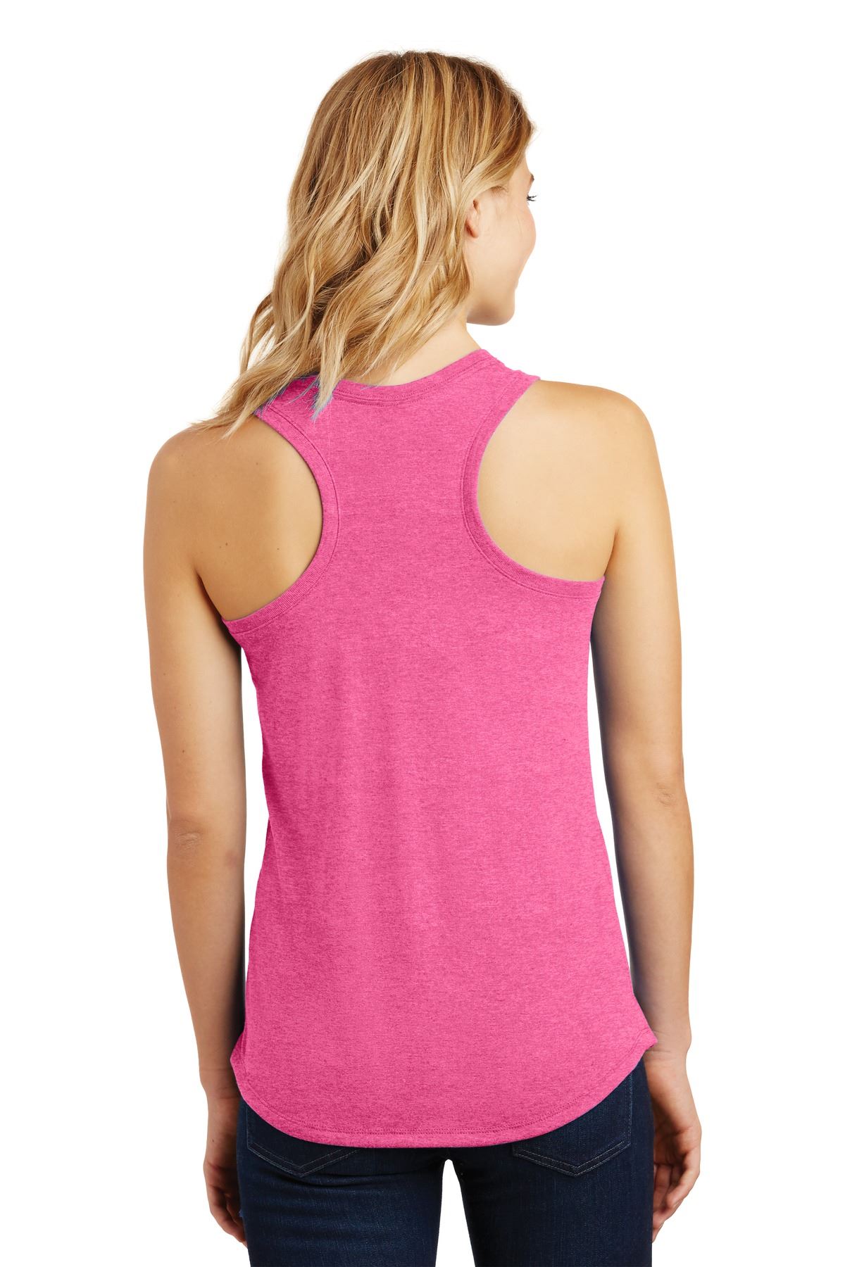 District Womens Sleeveless Perfect Tri Racerback Round Neck Tank Top DM138L - Picture 8 of 30