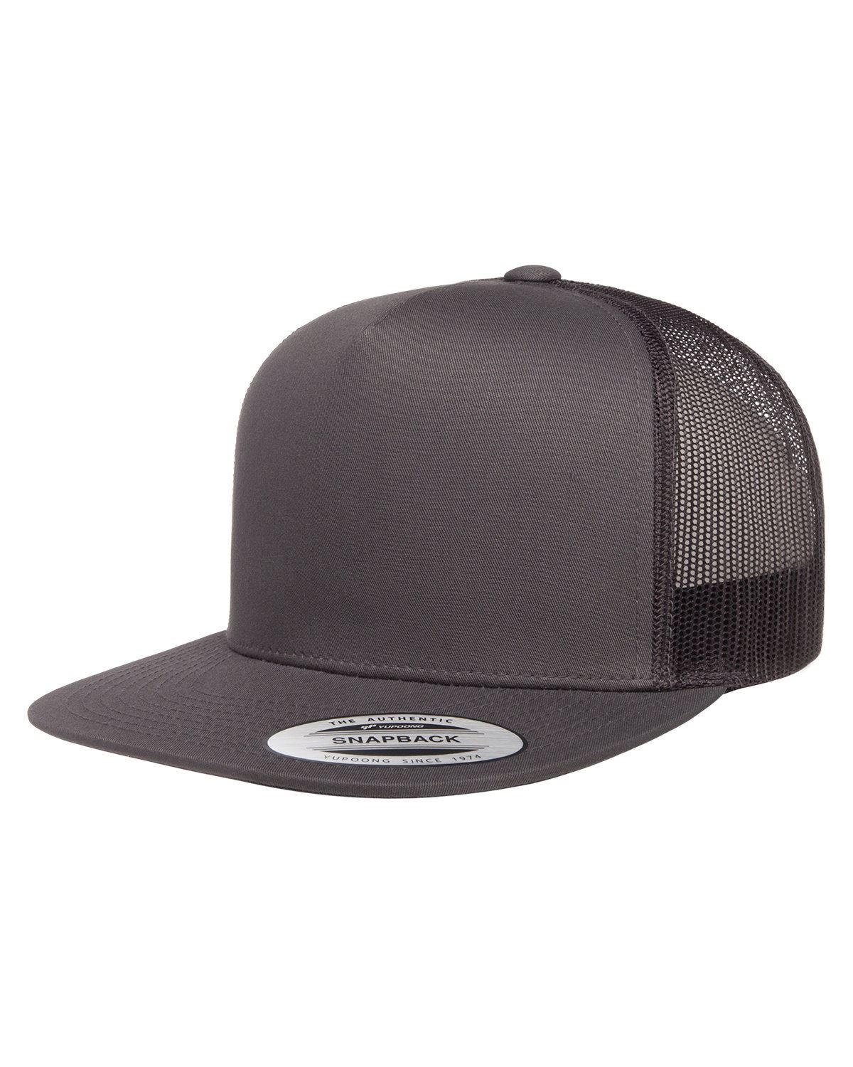 YP Classics Yupoong Flat Bill Trucker Cap Structured Meshback Snapback Hat 6006 - Picture 6 of 21