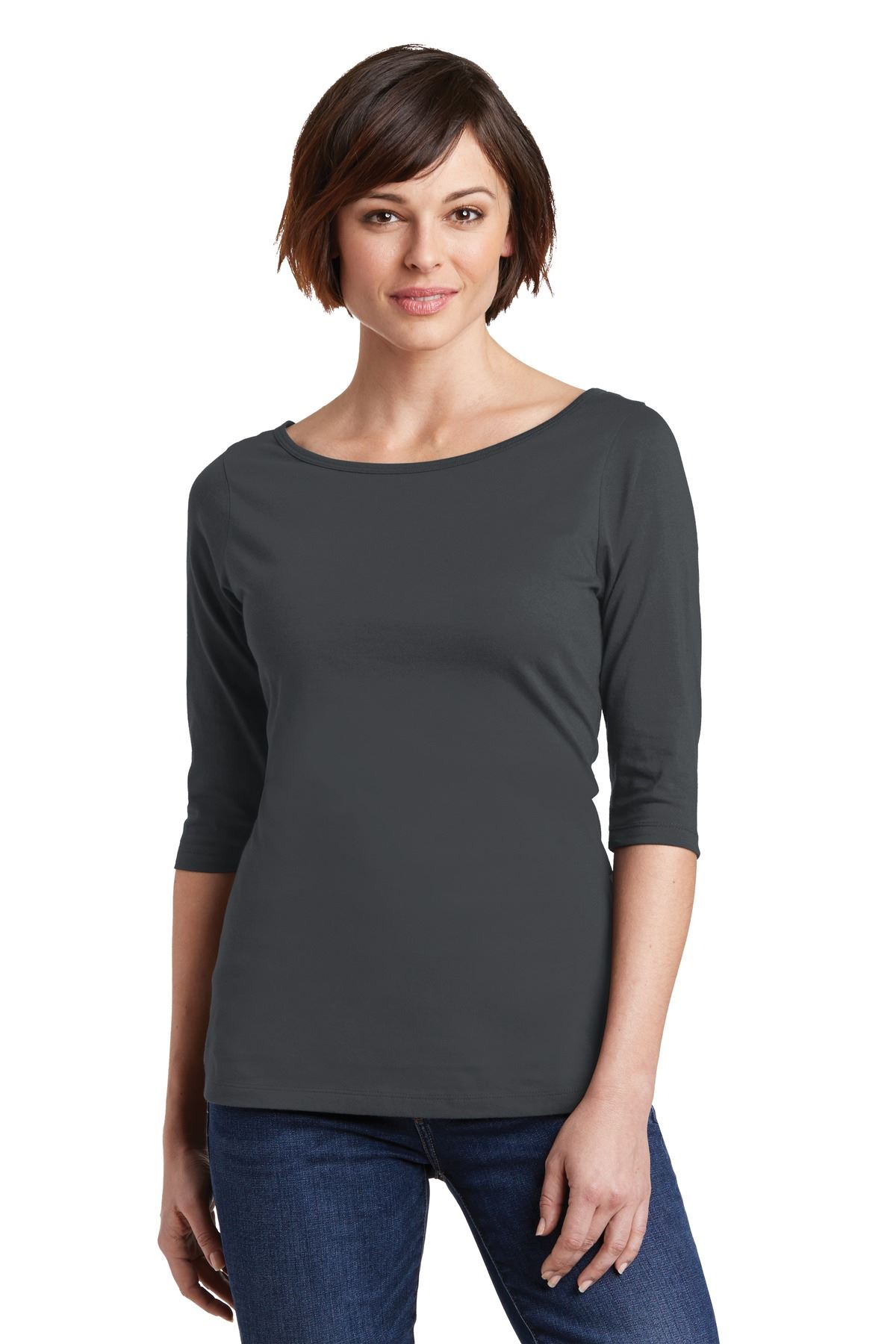 District Women’s Perfect Weight 3/4-Sleeve Tee. DM107L