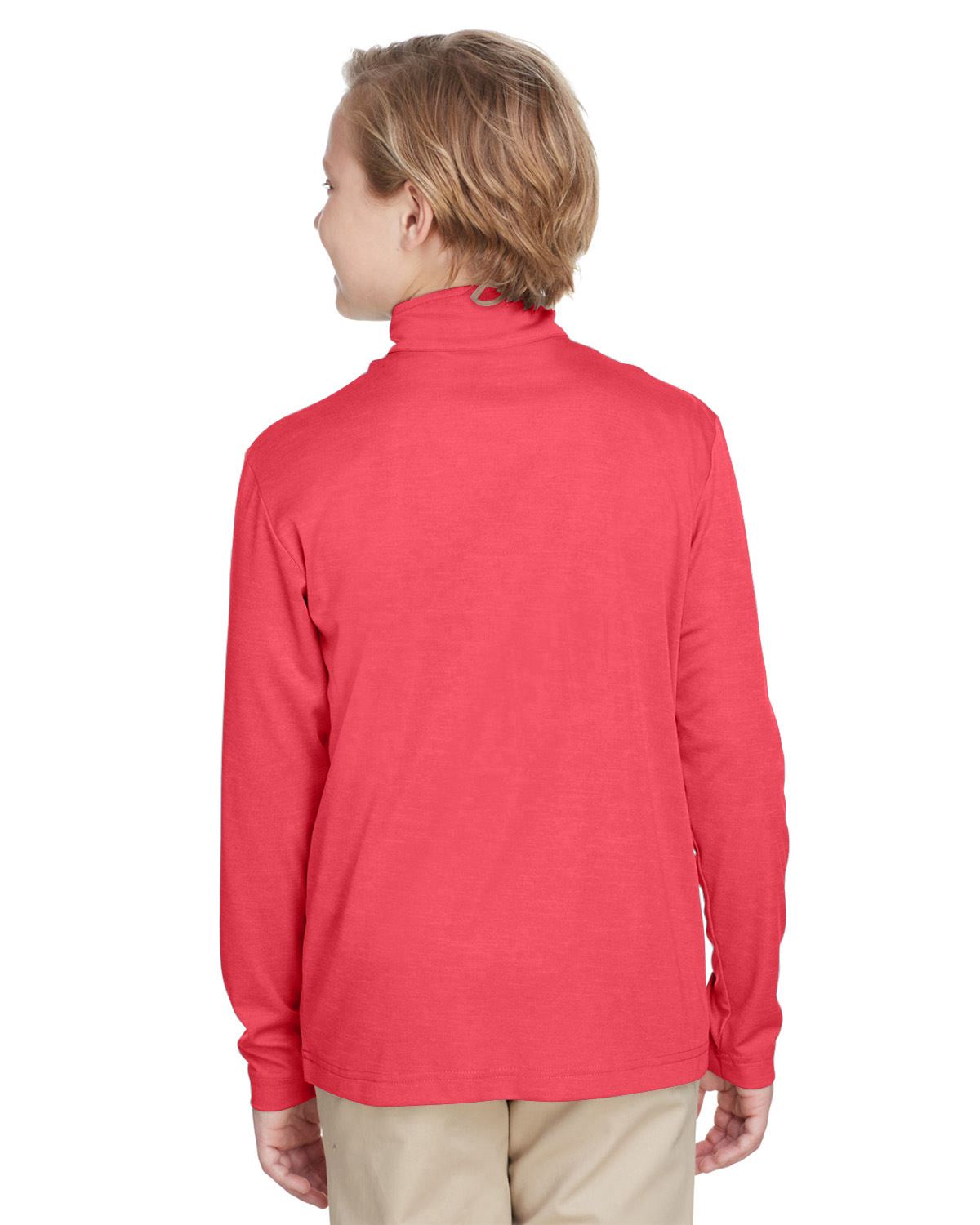 Team 365 Youth Quarter-Zip Jacket UV Protection Sonic Heather Performance TT31HY - Picture 22 of 26