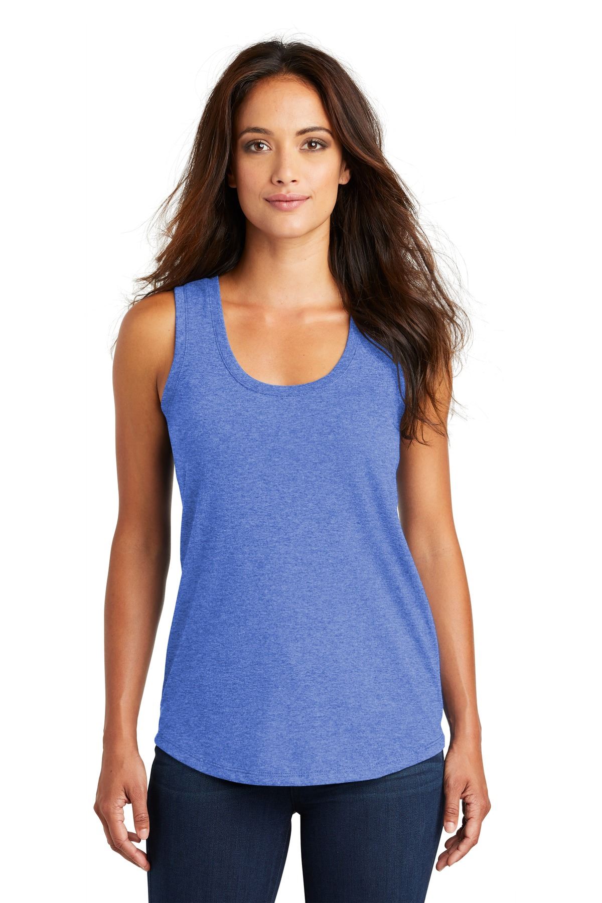 District Womens Sleeveless Perfect Tri Racerback Round Neck Tank Top DM138L - Picture 25 of 30