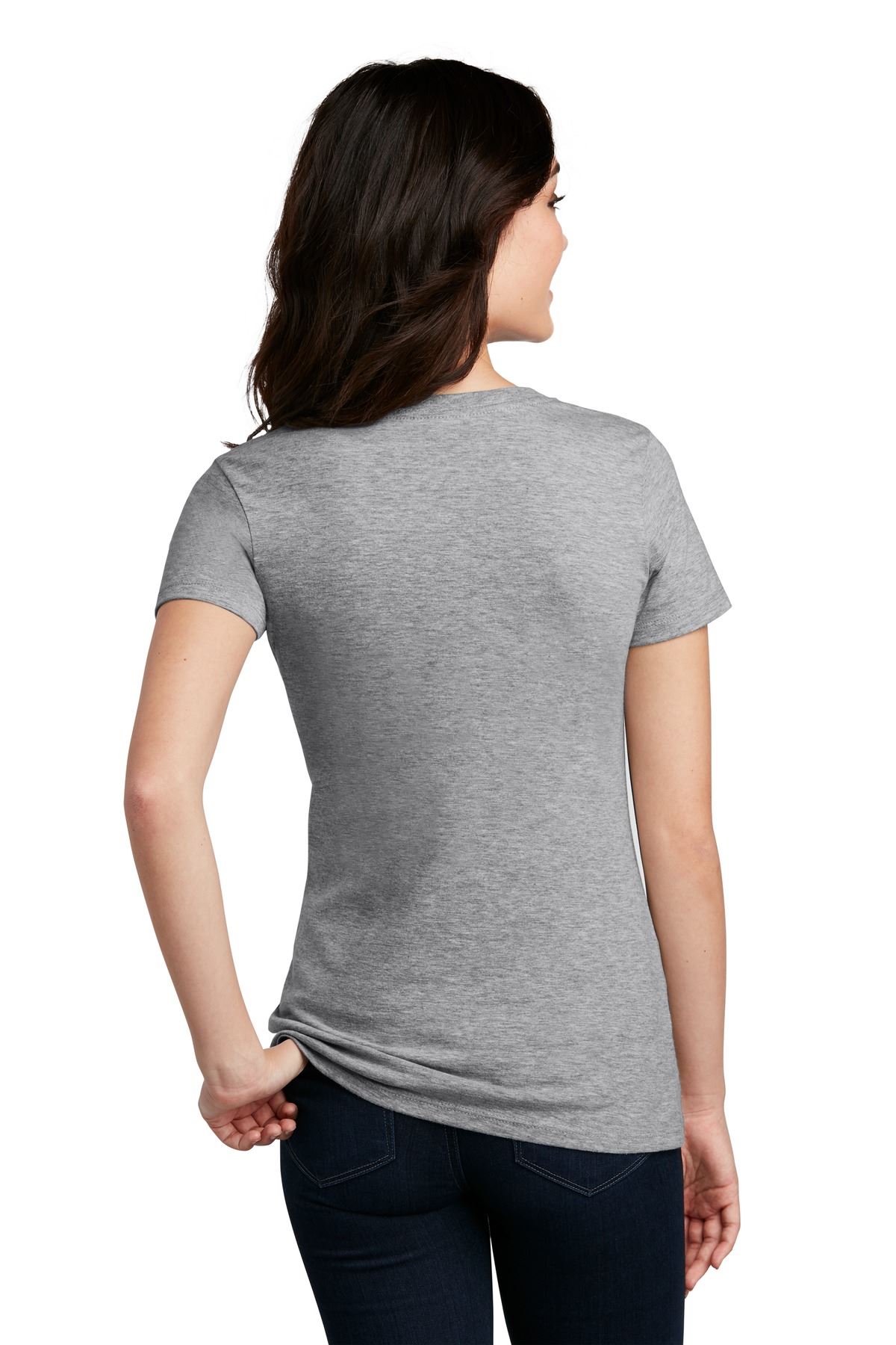 District Womens Short Sleeve Perfect Blend V Neck Stylish T-Shirt DM1190L - Picture 36 of 44