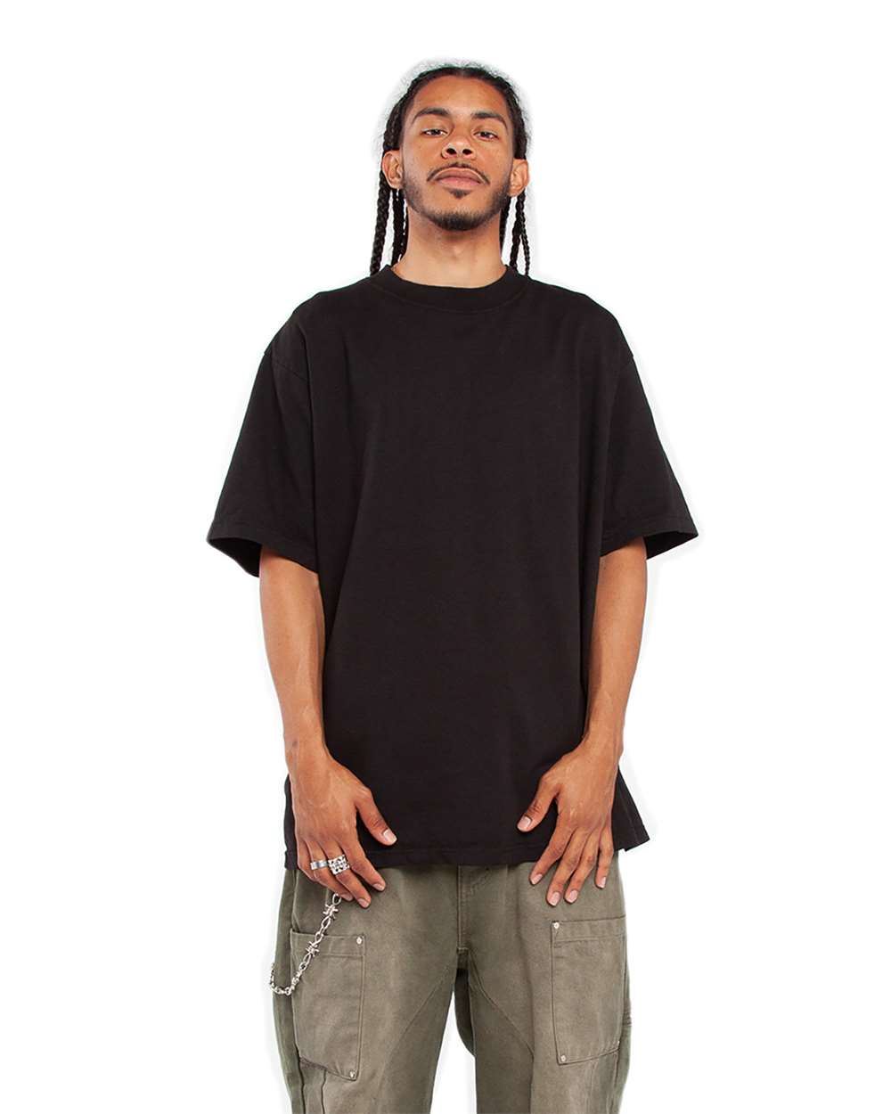 Shaka Wear Mens USA Cotton Crew Neck Short Sleeve Garment-Dyed T-Shirt SHGD
