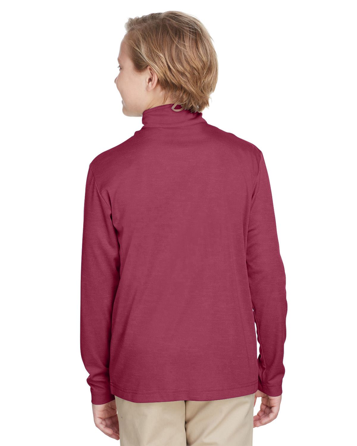 Team 365 Youth Quarter-Zip Jacket UV Protection Sonic Heather Performance TT31HY - Picture 19 of 26