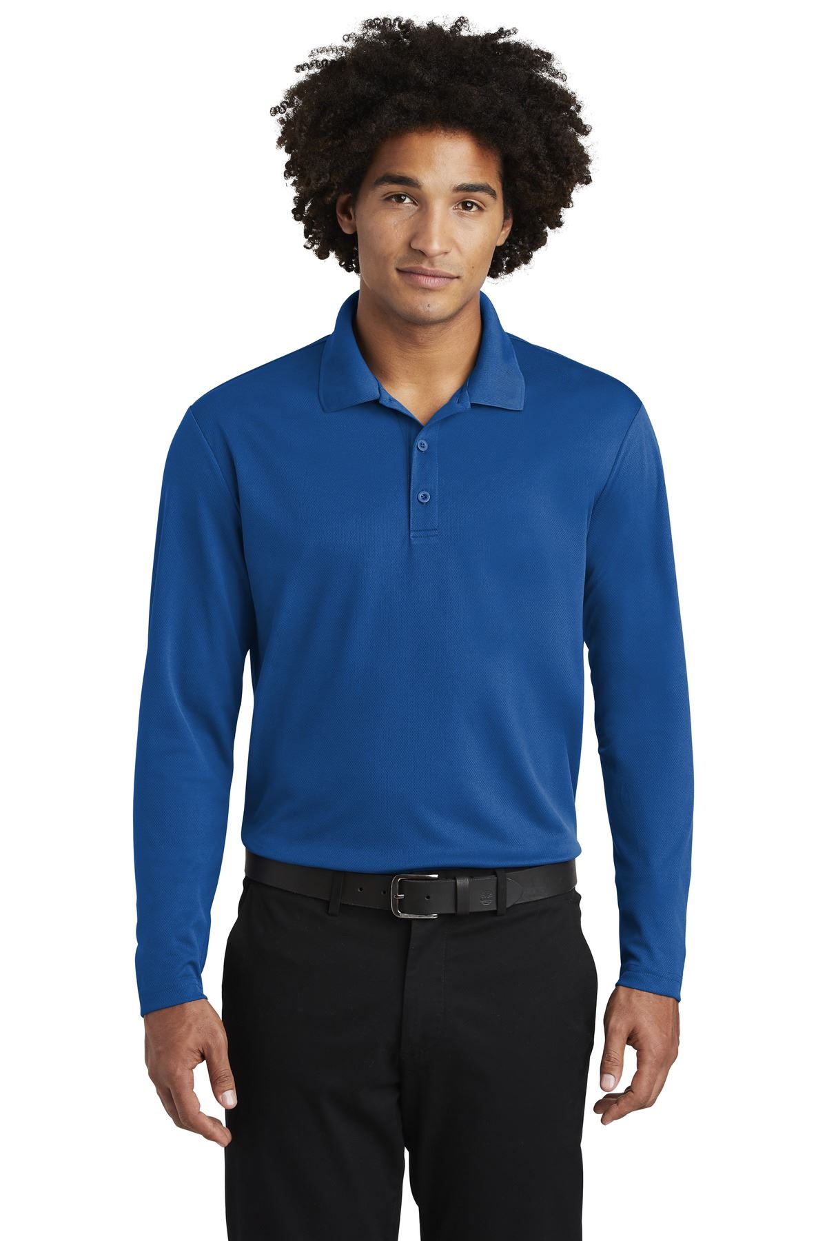 Sport-Tek Mens Long Sleeves Dry Fit  Performance Golf Polo T-Shirt ST640LS - Picture 16 of 19