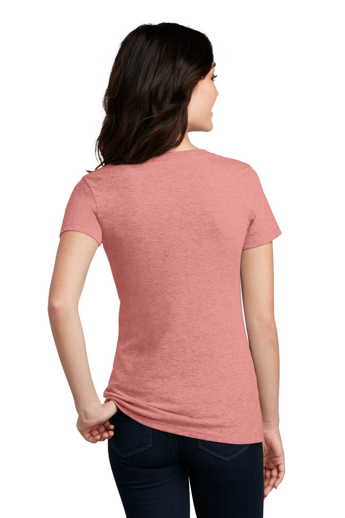 District Womens Short Sleeve Perfect Blend V Neck Stylish T-Shirt DM1190L - Picture 6 of 44