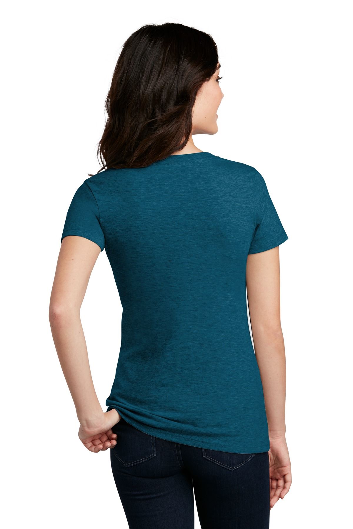 District Womens Short Sleeve Perfect Blend V Neck Stylish T-Shirt DM1190L - Picture 12 of 44