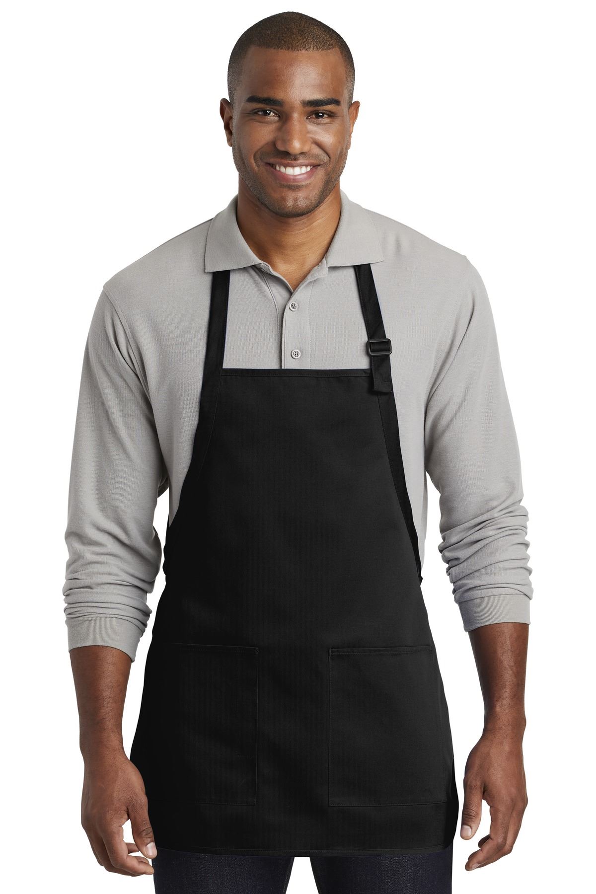 Port Authority Medium Length Apron Adjustable Neck Strap 2 Patch Pockets A601 - Picture 4 of 9