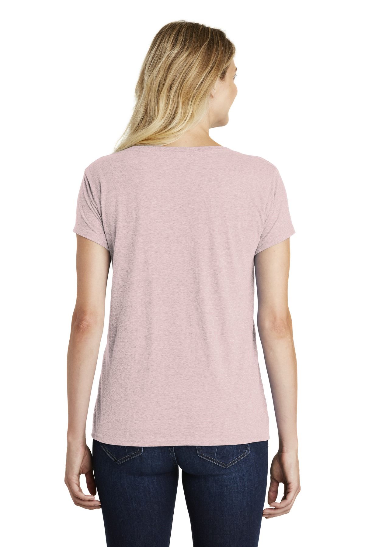District Womens Short Sleeve Perfect Blend V Neck Stylish T-Shirt DM1190L - Picture 22 of 44