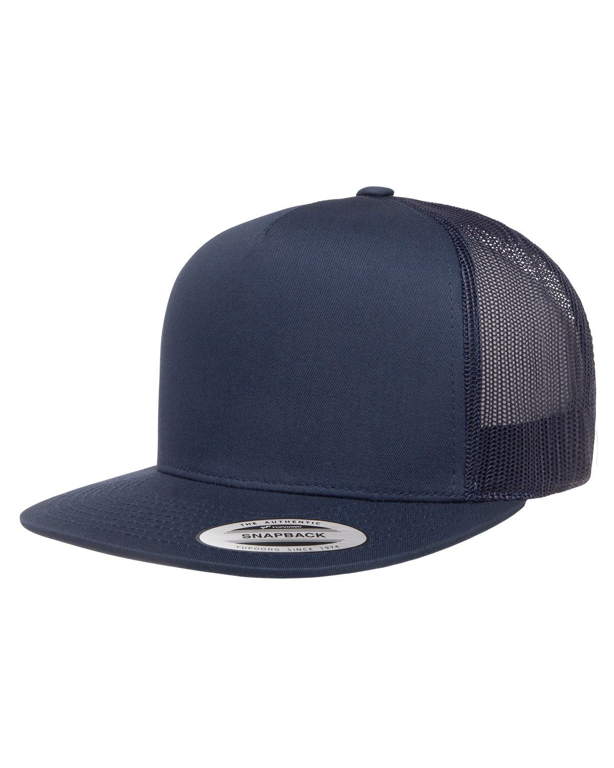 YP Classics Yupoong Flat Bill Trucker Cap Structured Meshback Snapback Hat 6006 - Picture 12 of 21