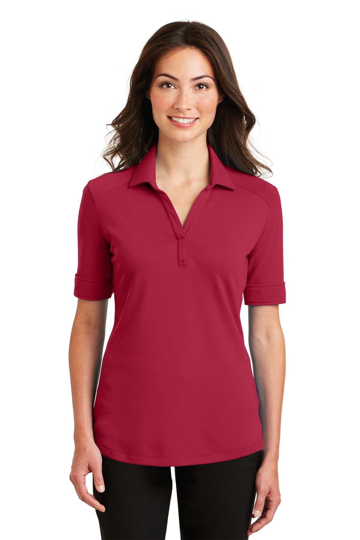 Port Authority Womens Silk Touch Interlock Performance Polo Shirt L5200 - Picture 12 of 21