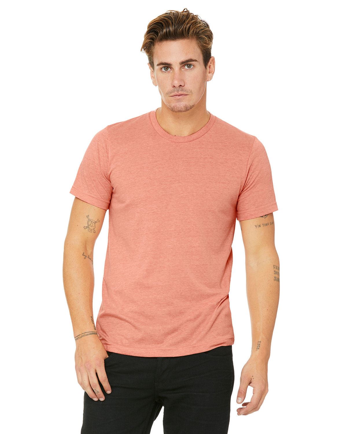 BELLA+CANVAS Unisex Short Sleeve Heather CVC Crew Neck Stylish T-Shirt 3001CVC - Picture 44 of 51