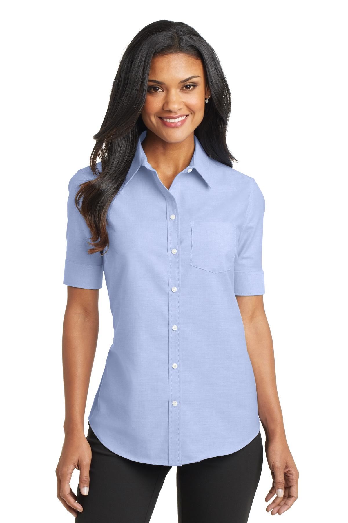 Port Authority Womens Short Sleeve SuperPro Oxford Dress Shirt L659 - Picture 8 of 11