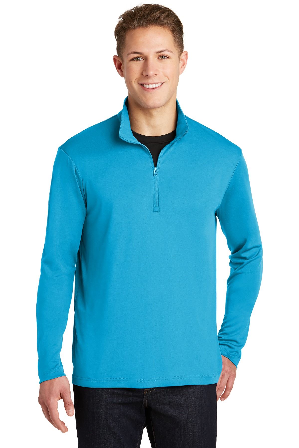 Sport-Tek Mens 1/4-Zip Long Sleeve Lightweight Cadet Collar Pullover ST357