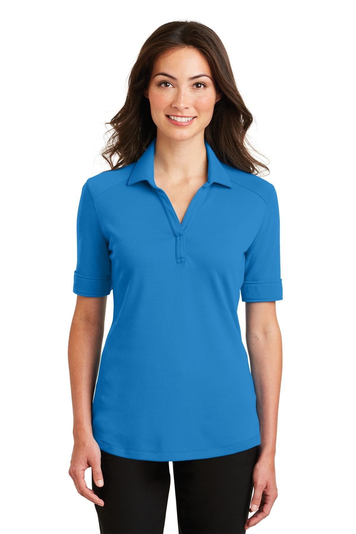 Port Authority Womens Silk Touch Interlock Performance Polo Shirt L5200 - Picture 6 of 21
