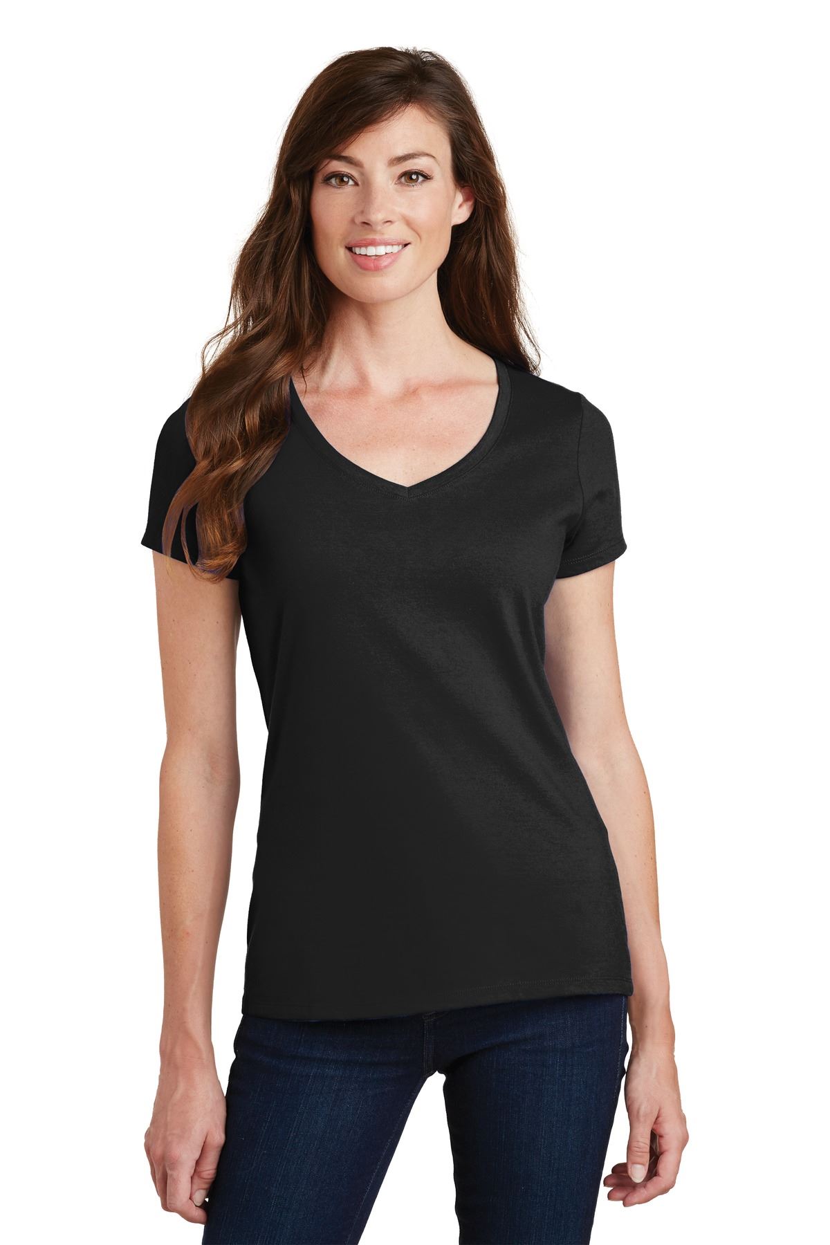 Port & Company Women's Short Sleeve V-Neck Fan Favorite T-Shirt LPC450V - Picture 24 of 43