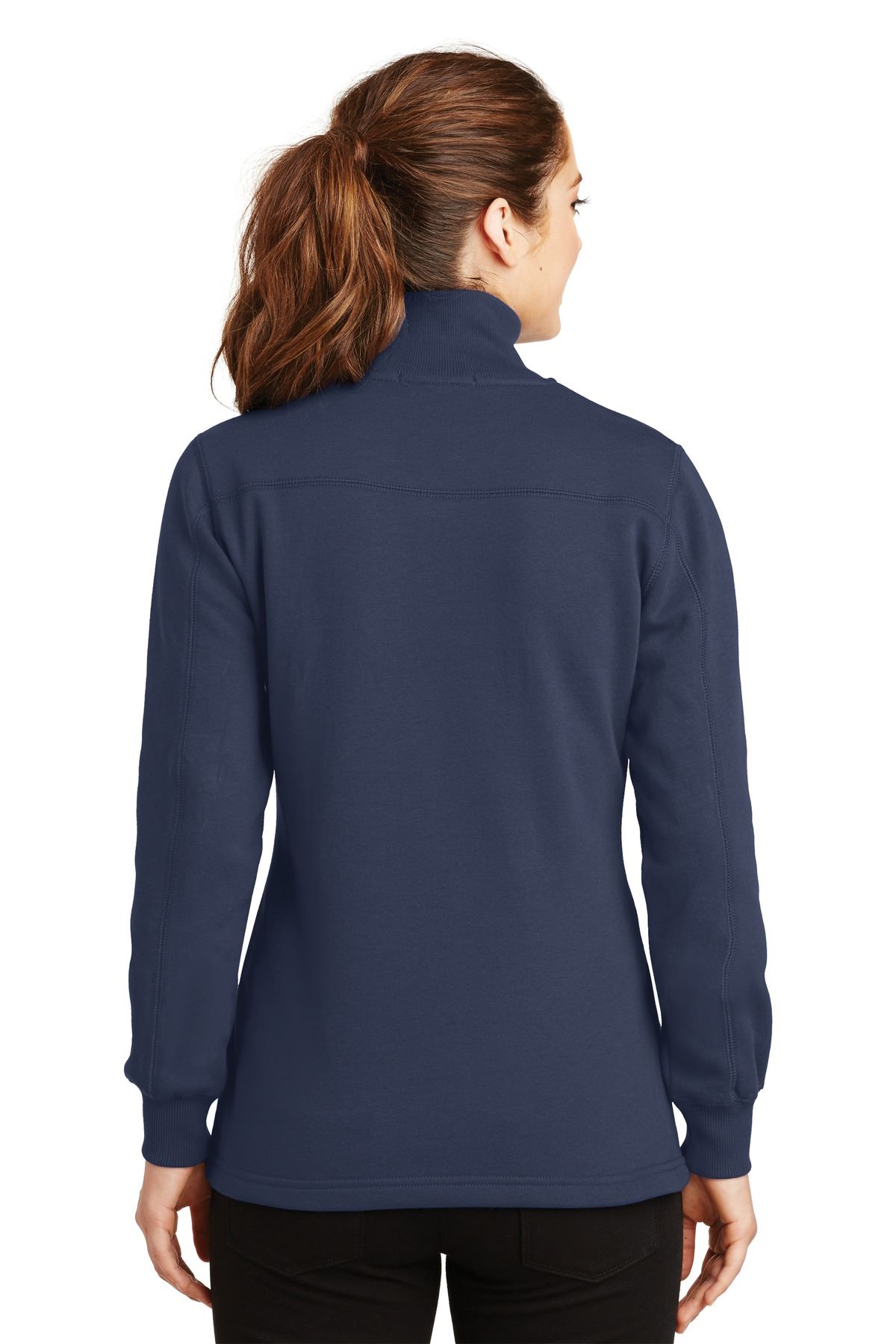 Sport-Tek Womens 1/4-Zip Sweatshirt Twill Taped Neck Rib Knit Cuffs LST253 - Picture 15 of 23