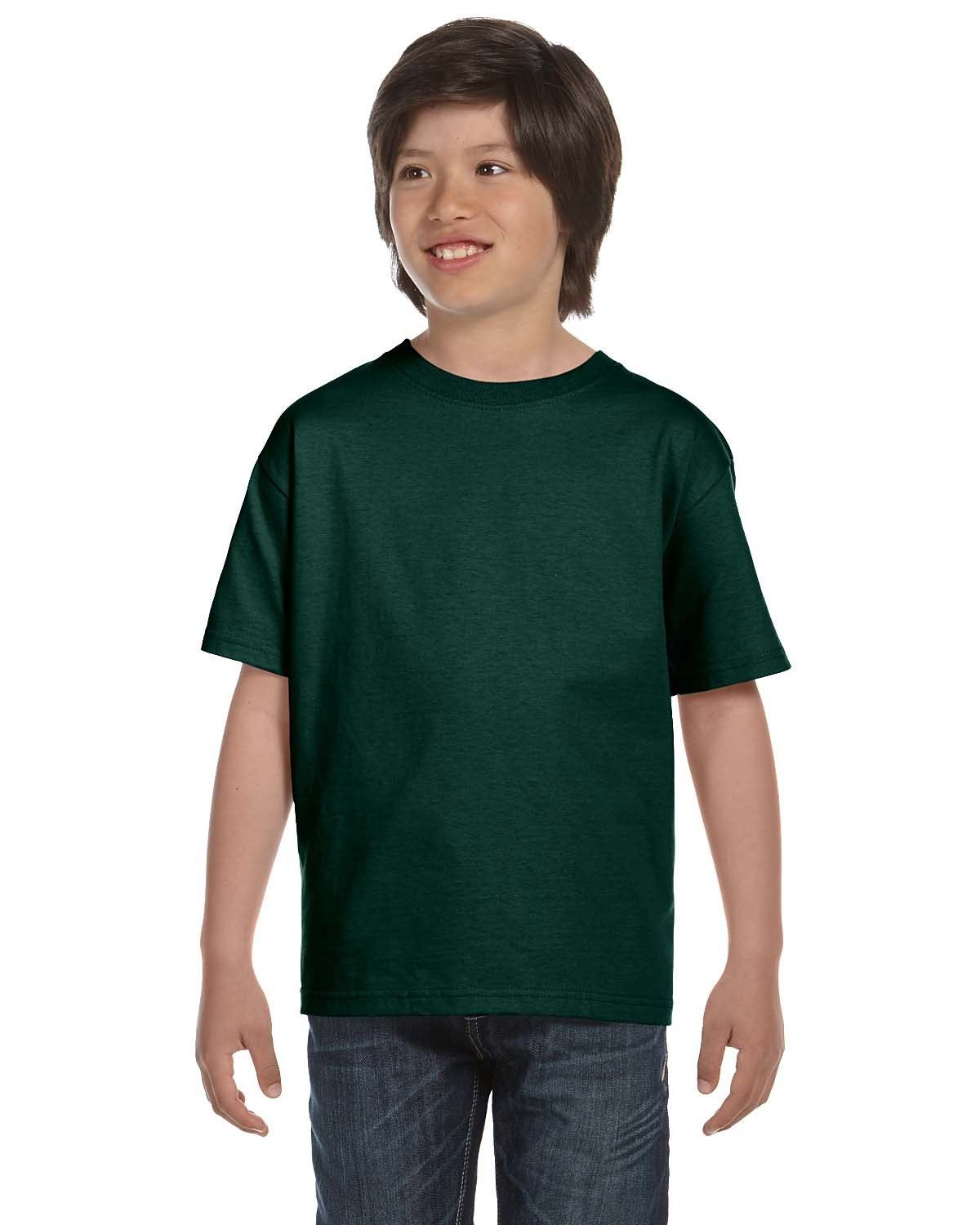 Hanes Youth 5.2 oz Short Sleeves ComfortSoft Cotton XS-XL T-Shirt 5480 - Picture 17 of 39