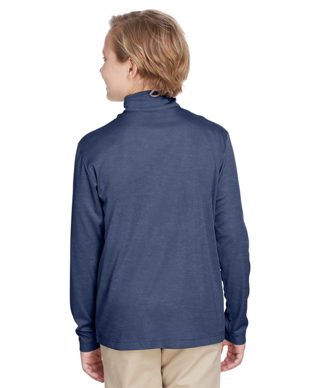 Team 365 Youth Quarter-Zip Jacket UV Protection Sonic Heather Performance TT31HY - Picture 13 of 26