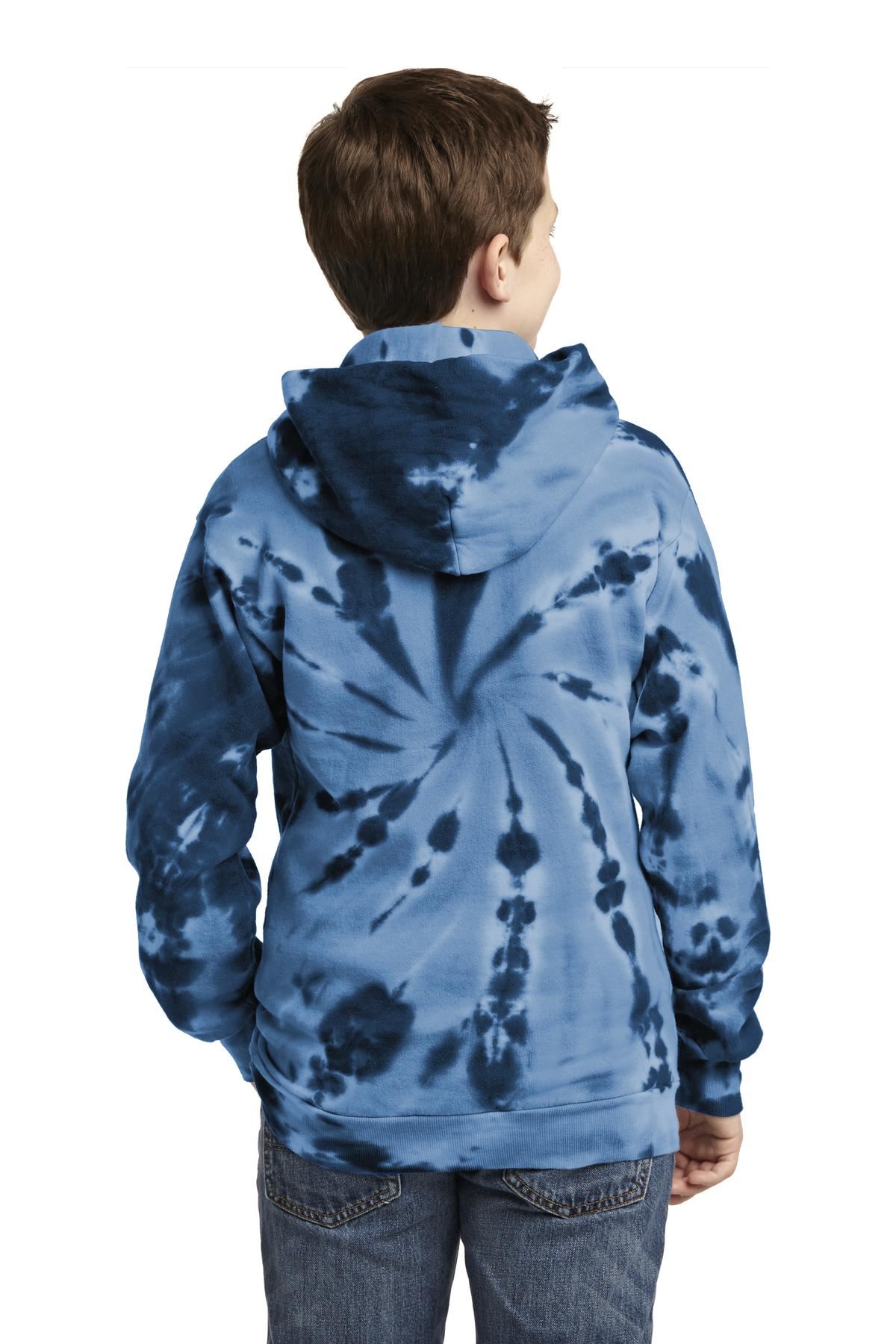 Port & Company Tie-Dye Youth Pullover Hooded Sweatshirt With Pockets M-PC146Y - Picture 9 of 21