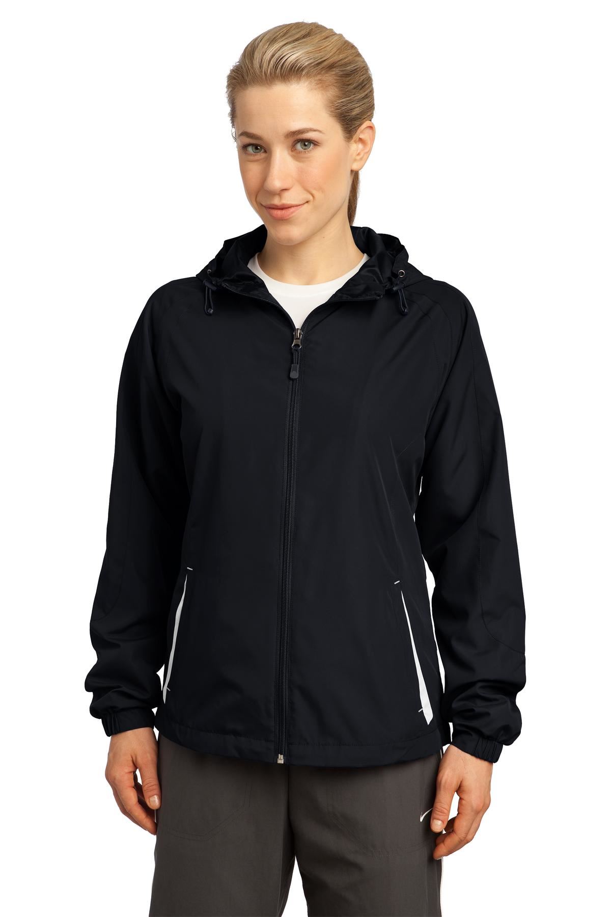 Sport-Tek Womens Colorblock Hooded Raglan Windbreaker Jacket M-LST76 - Picture 4 of 19