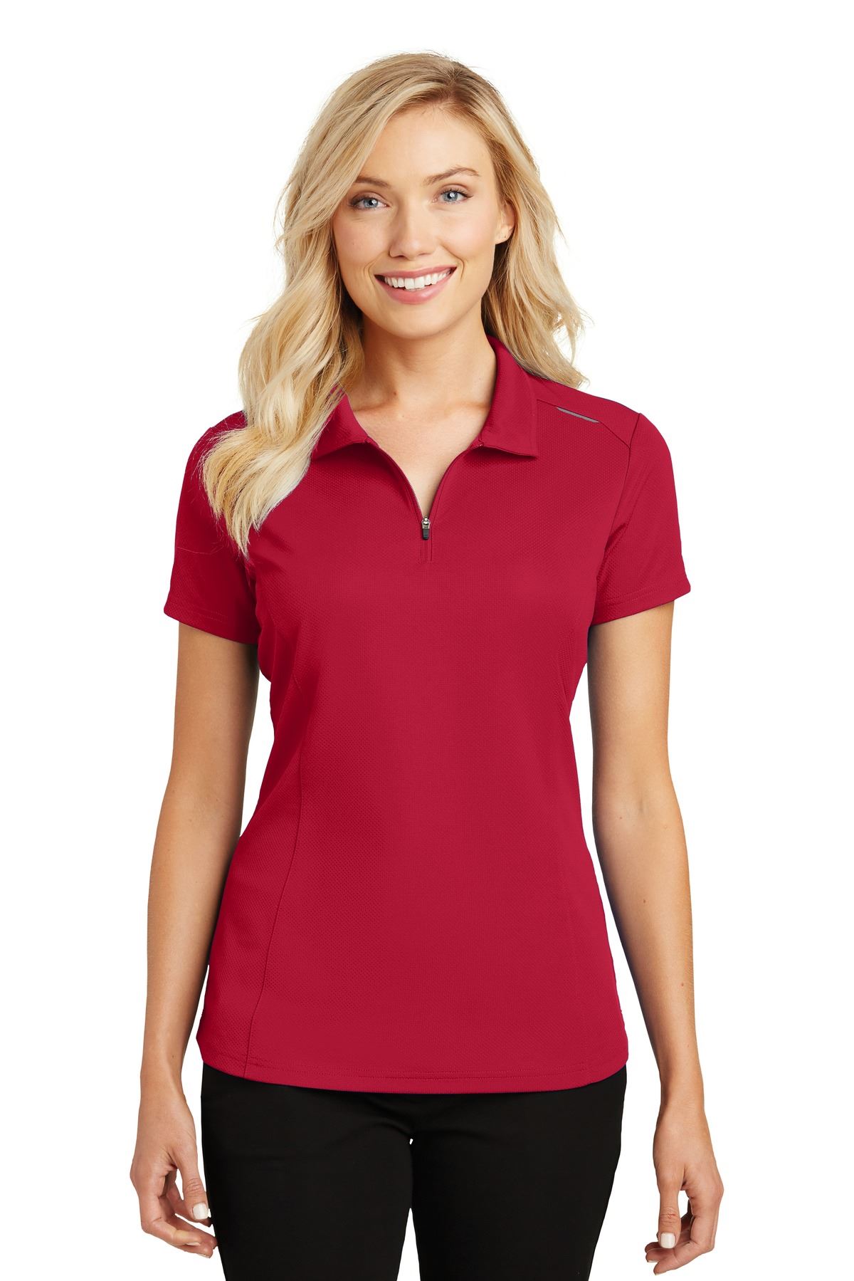 Port Authority Ladies Pinpoint Mesh Zip Polo L580 - Picture 10 of 19