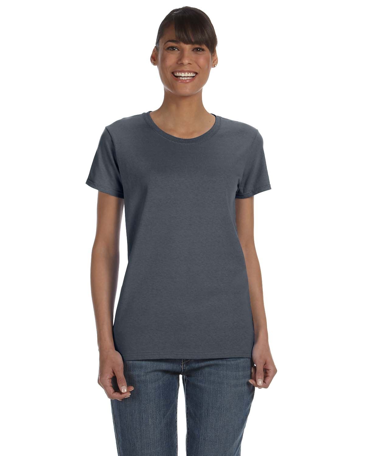 Gildan Womens T-Shirt Short Sleeves Heavy Cotton Ladies 5.3 oz Missy Fit MG500L - Picture 10 of 31
