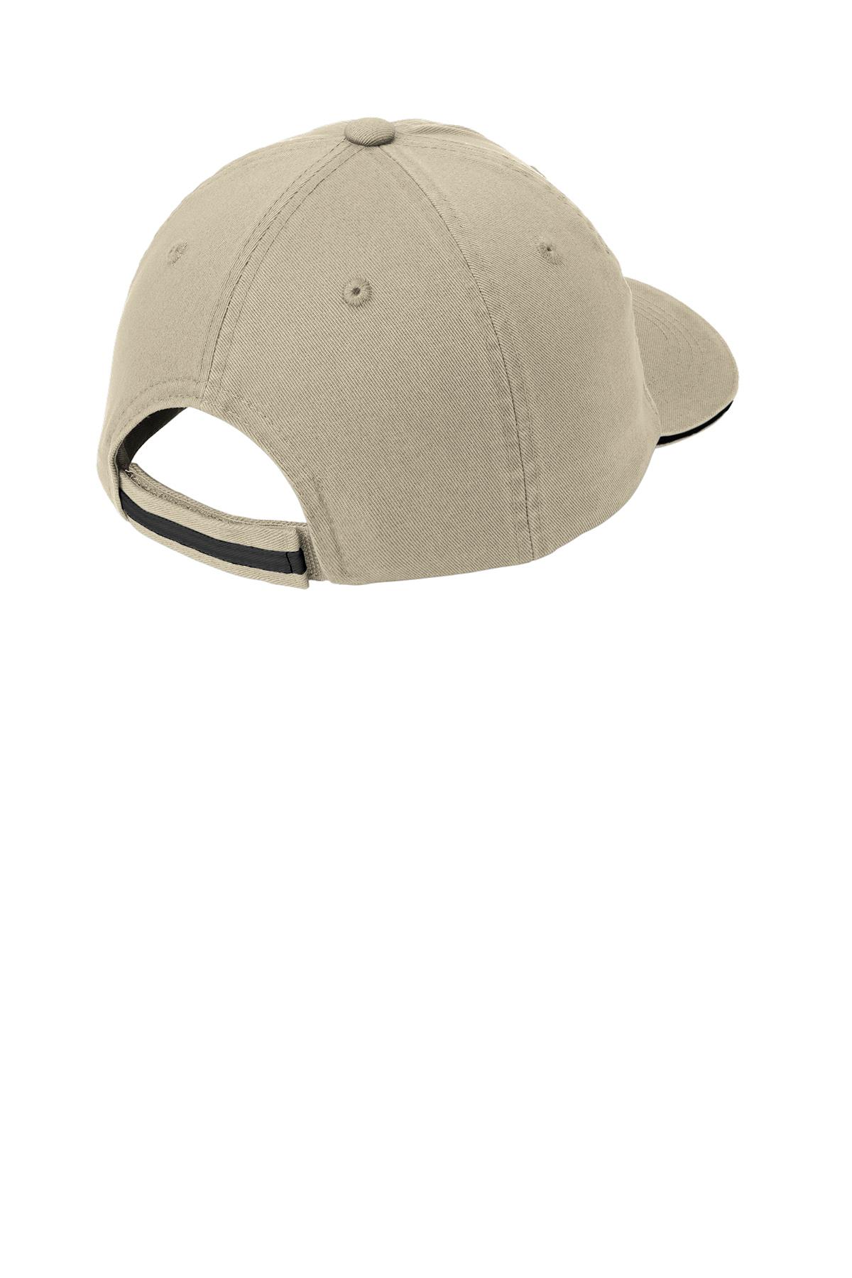 Port Authority Sandwich Bill Cap with Striped Closure Hat C830 - Picture 32 of 34