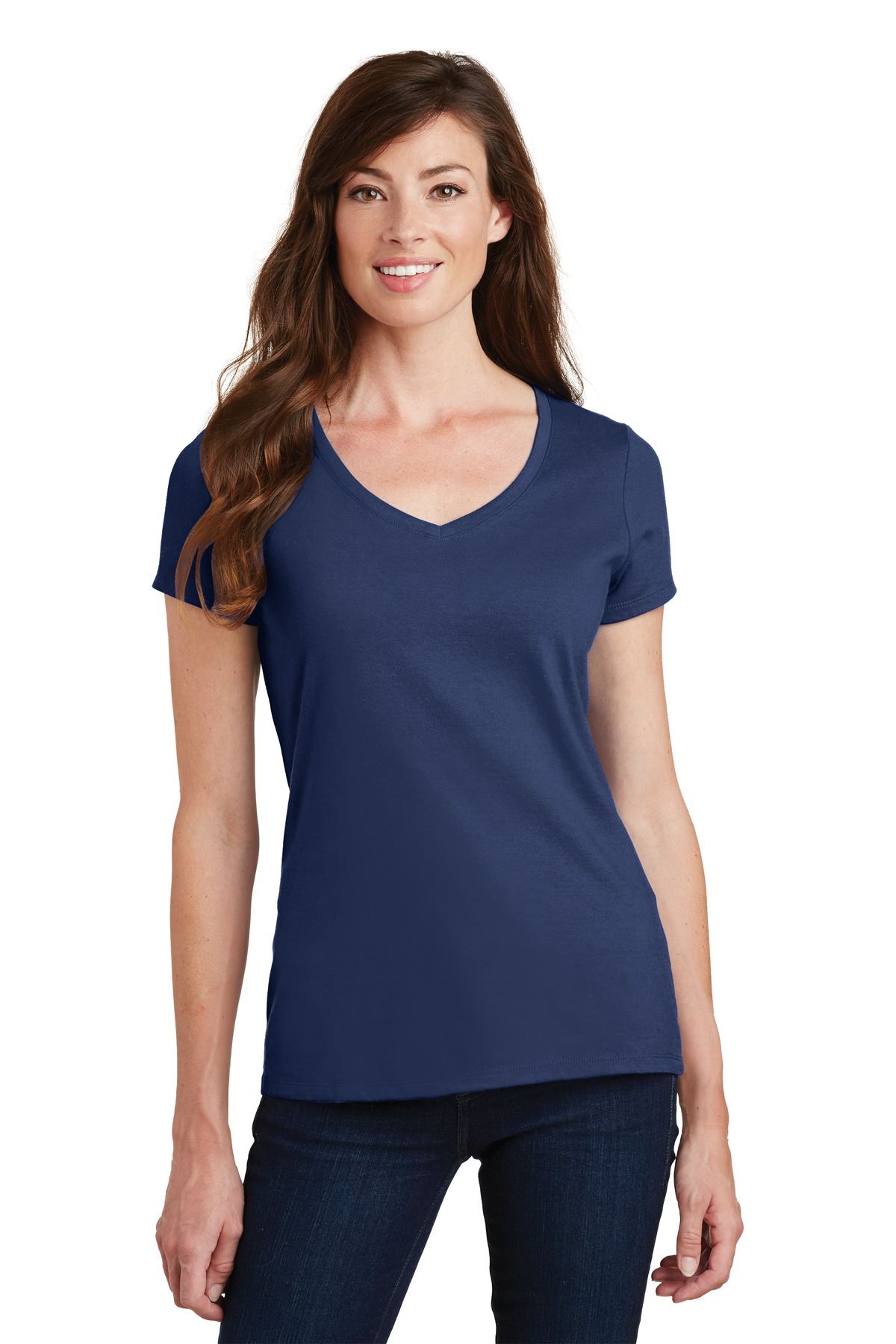 Port & Company Women's Short Sleeve V-Neck Fan Favorite T-Shirt LPC450V - Picture 36 of 43