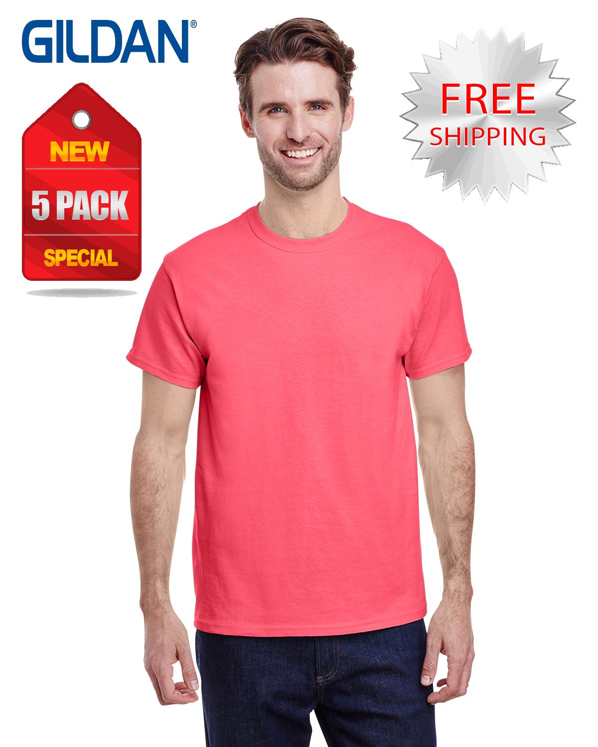 Gildan Men's Heavy Cotton T-Shirt - 5.3 Oz. (Gold, XL)