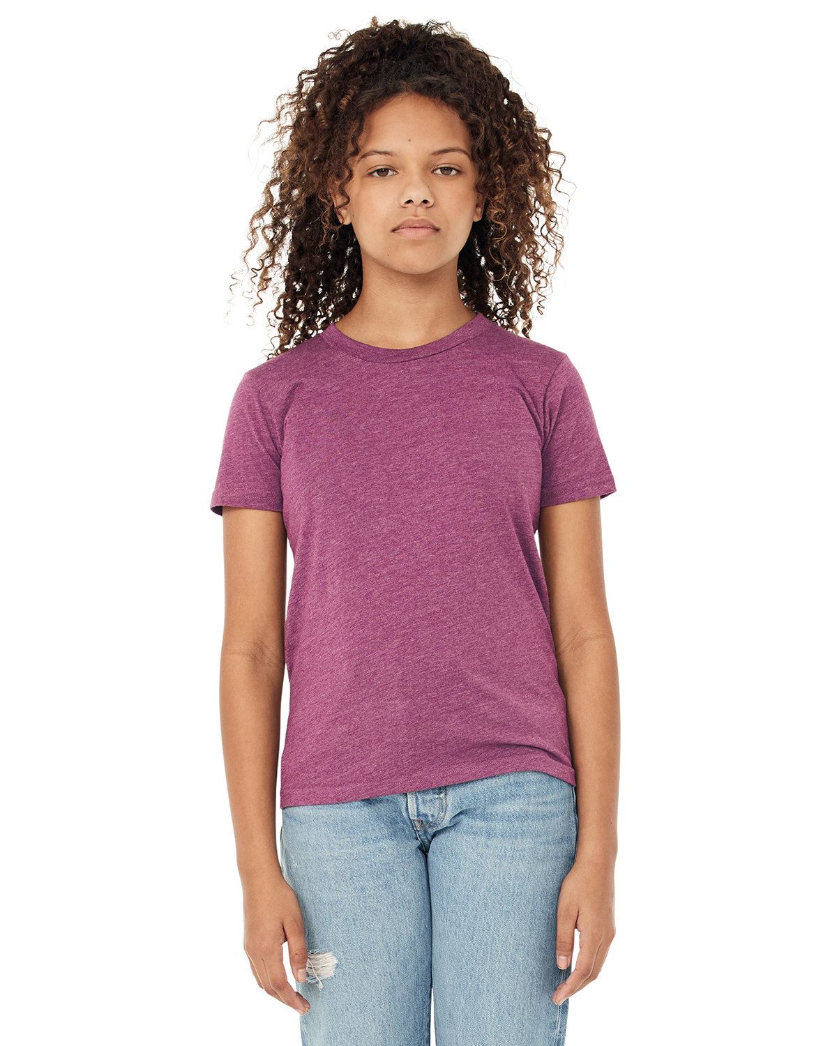 Bella + Canvas Youth Short Sleeve Basic Plain CVC Jersey T-Shirt 3001YCV - Picture 9 of 37