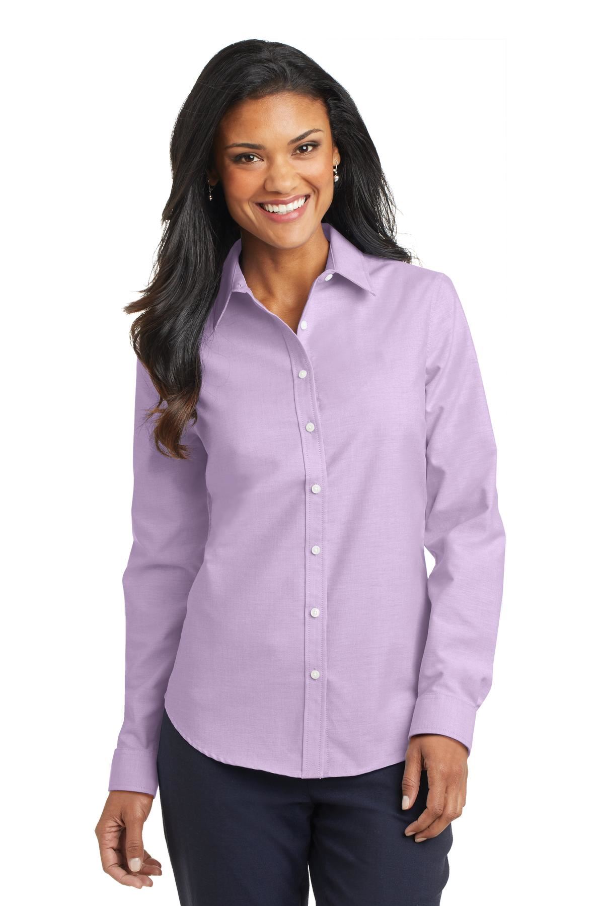 Port Authority Womens Long Sleeve SuperPro Oxford Dress Shirt L658 - Picture 12 of 15
