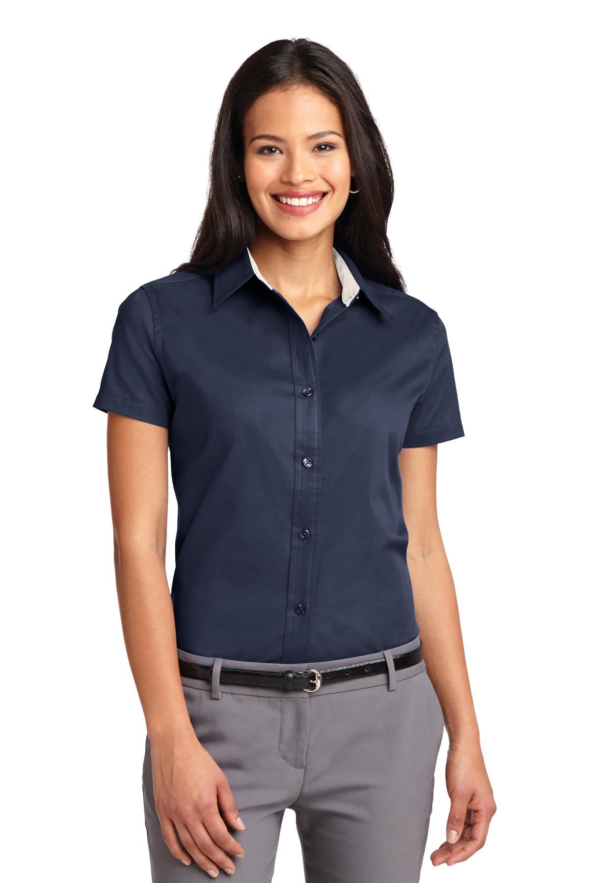 Port Authority Womens Short Sleeve Wrinkle Resistant Easy Care Collar Shirt L508 - Picture 22 of 38