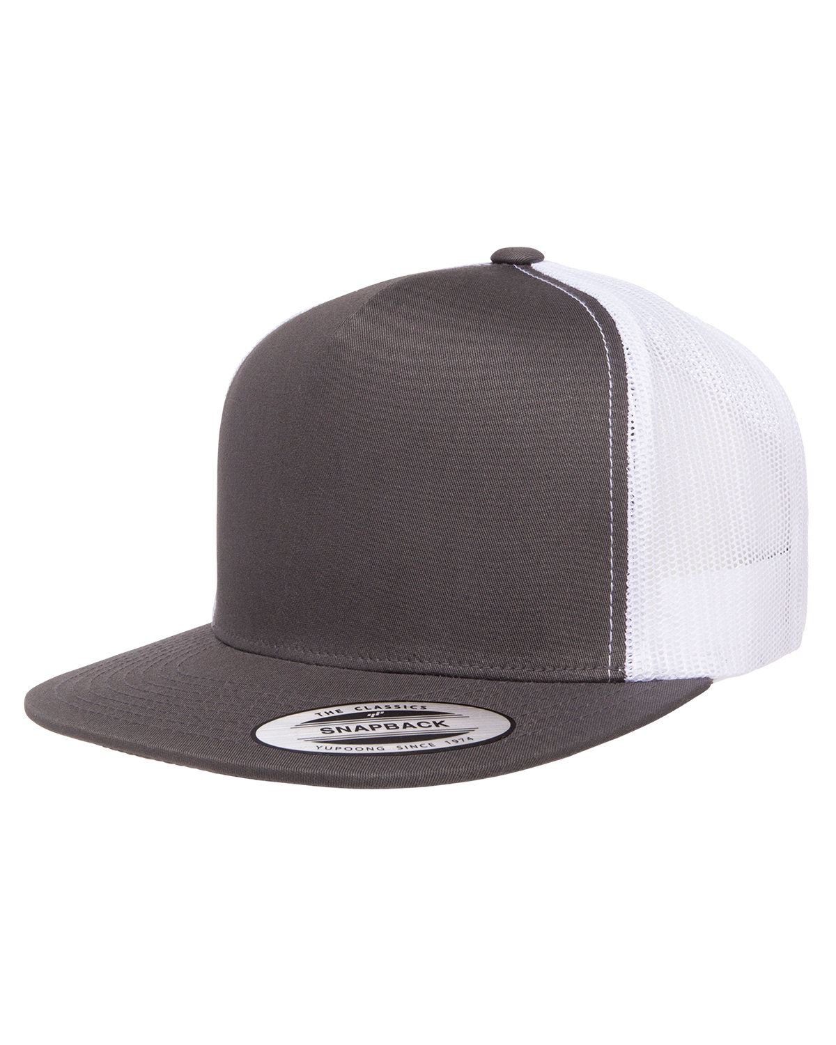 YP Classics Yupoong Flat Bill Trucker Cap Structured Meshback Snapback Hat 6006 - Picture 8 of 21