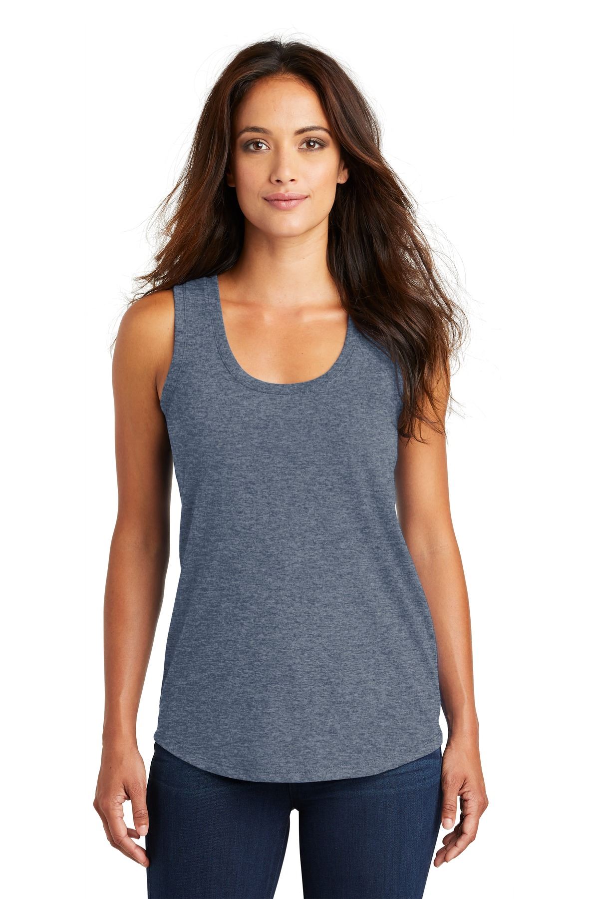 District Womens Sleeveless Perfect Tri Racerback Round Neck Tank Top DM138L - Picture 19 of 30
