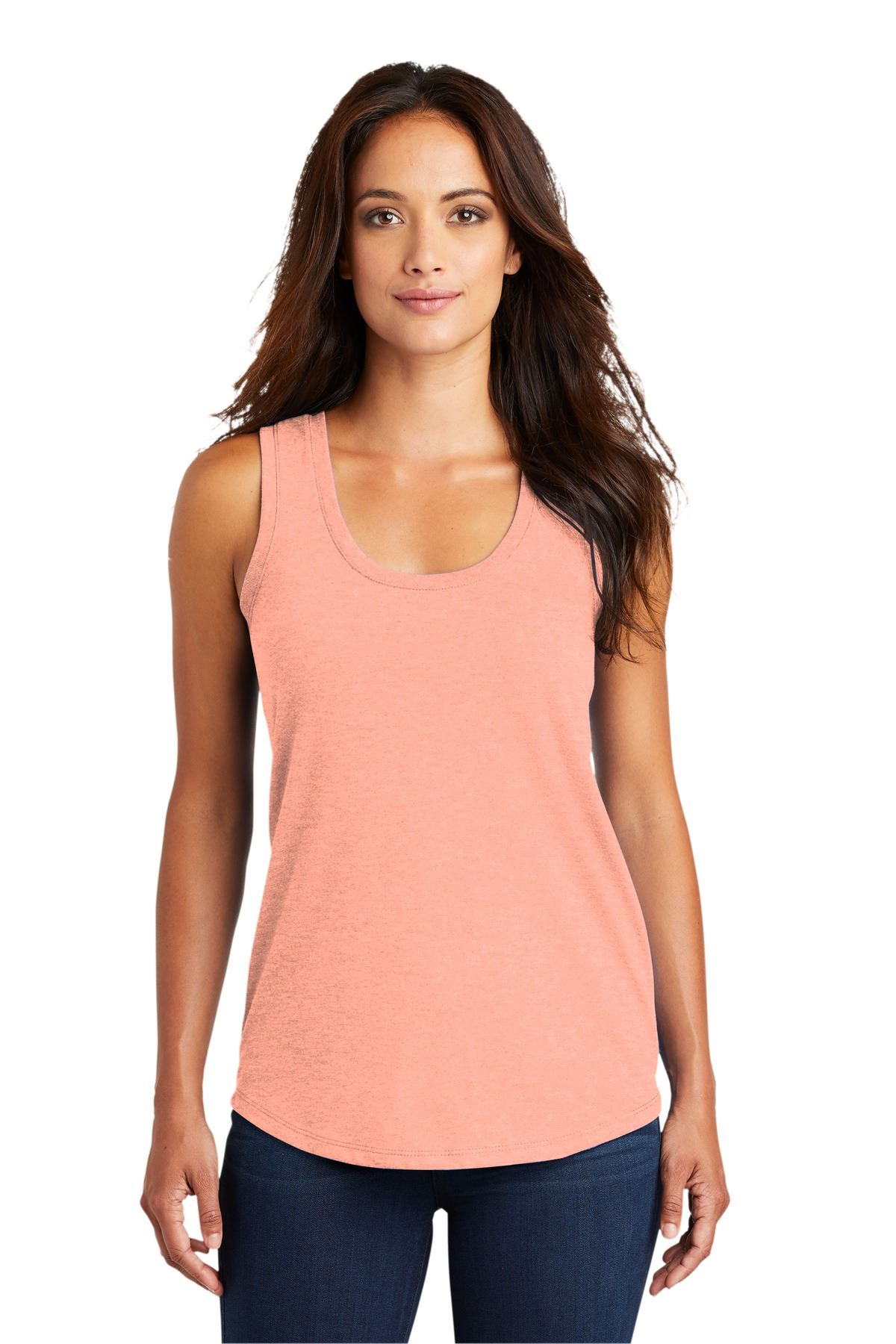 District Womens Sleeveless Perfect Tri Racerback Round Neck Tank Top DM138L - Picture 13 of 30