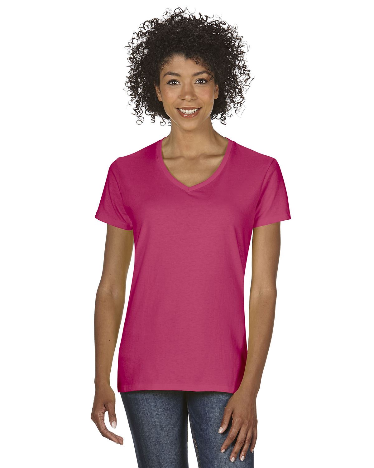 NEW Gildan Women's Heavy Cotton Short Sleeves Ladies V-Neck T-Shirt M-G500VL - Picture 15 of 27