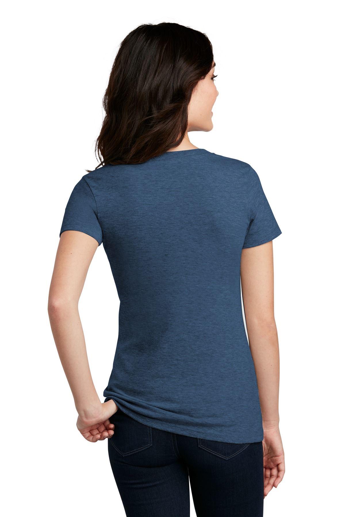 District Womens Short Sleeve Perfect Blend V Neck Stylish T-Shirt DM1190L - Picture 10 of 44
