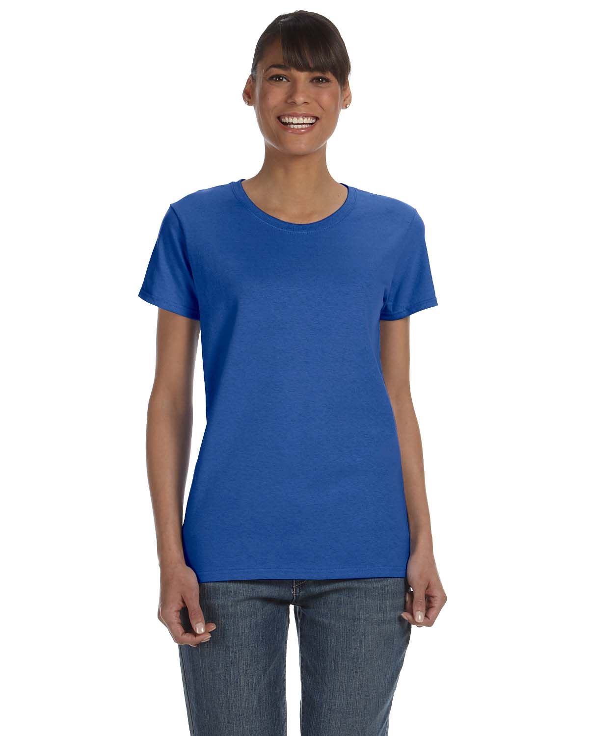 Gildan Womens T-Shirt Short Sleeves Heavy Cotton Ladies 5.3 oz Missy Fit MG500L - Picture 24 of 31