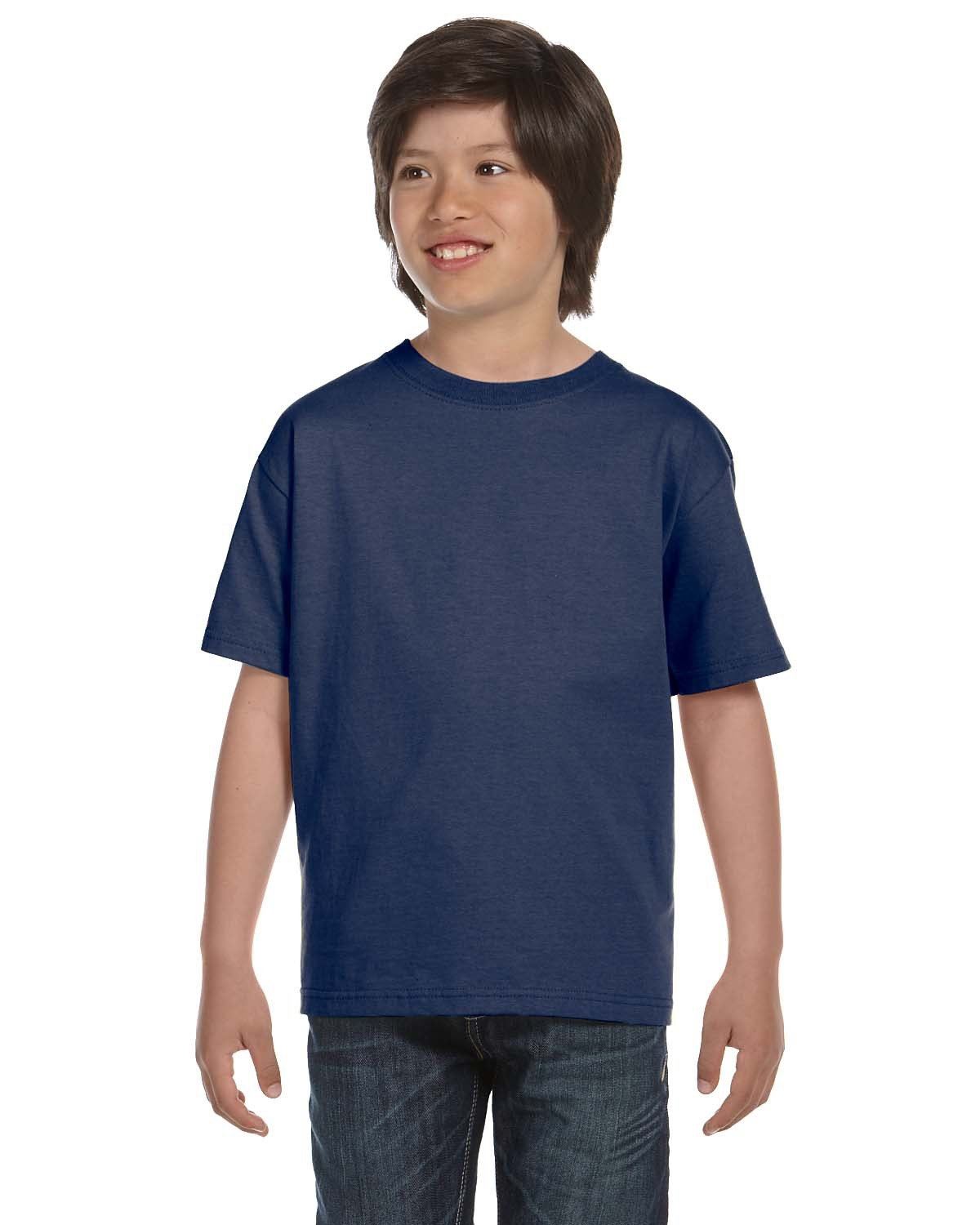 Hanes Youth 5.2 oz Short Sleeves ComfortSoft Cotton XS-XL T-Shirt 5480 - Picture 20 of 39