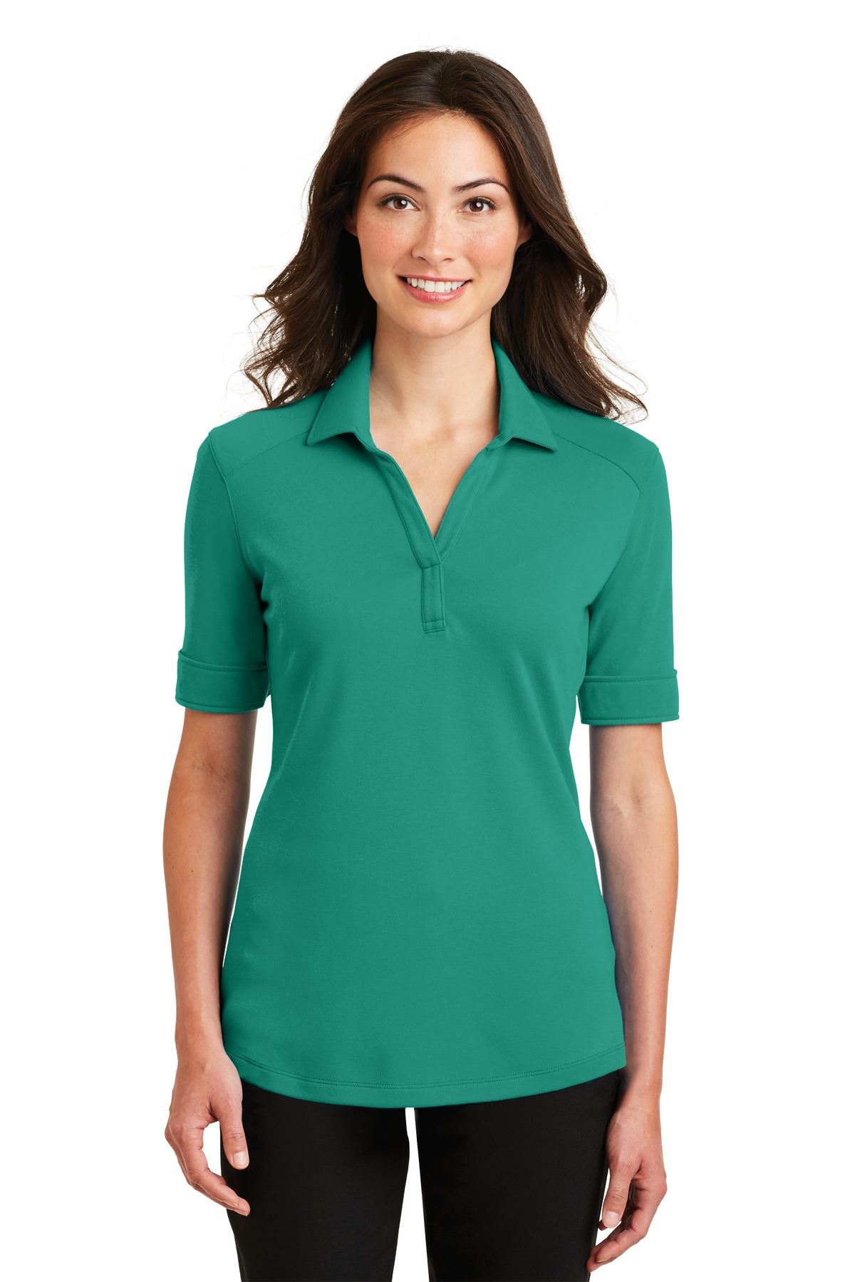 Port Authority Womens Silk Touch Interlock Performance Polo Shirt L5200 - Picture 18 of 21