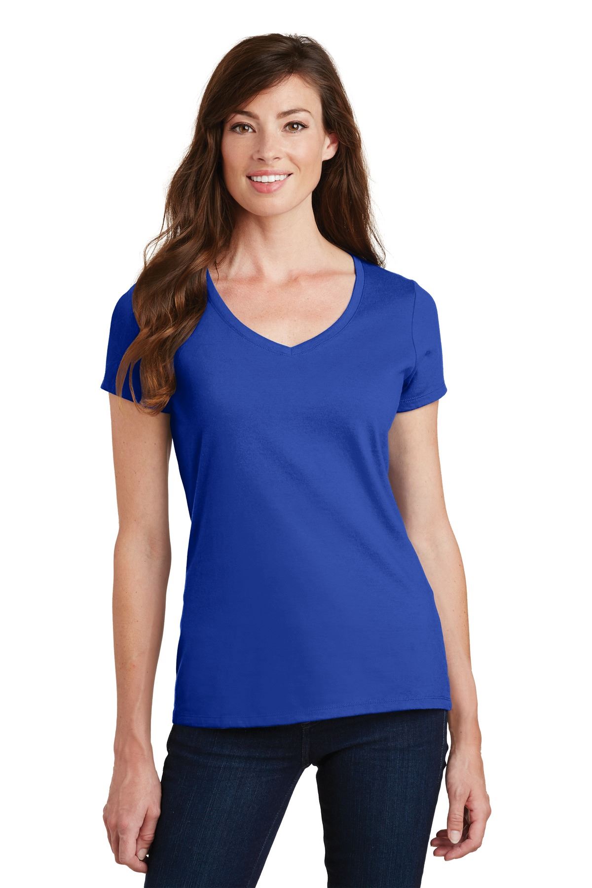 Port & Company Women's Short Sleeve V-Neck Fan Favorite T-Shirt LPC450V - Picture 40 of 43