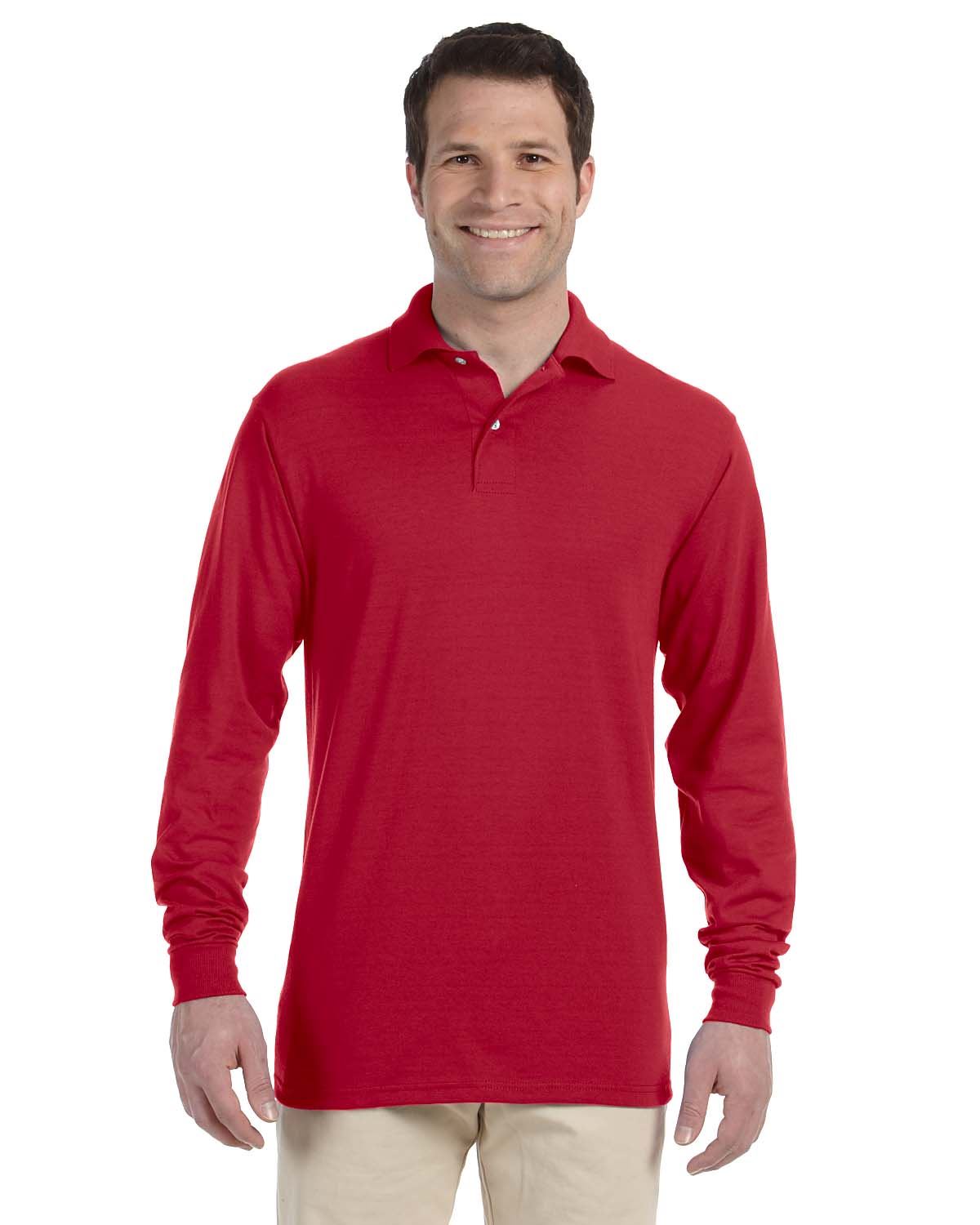Jerzees Mens Spotshield Long Sleeve Jersey Polo Shirt 437ML - Picture 17 of 22