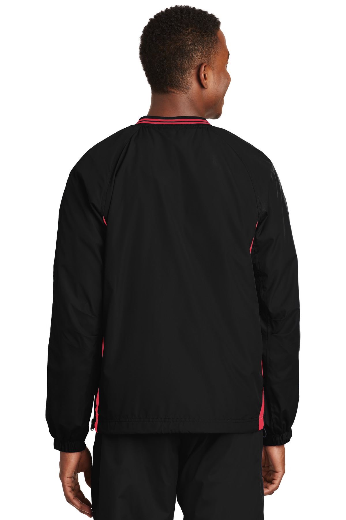Sport Tek Mens Tipped V Neck Pullover Golf Wind Shirt Jacket M-JST62 - Picture 11 of 29