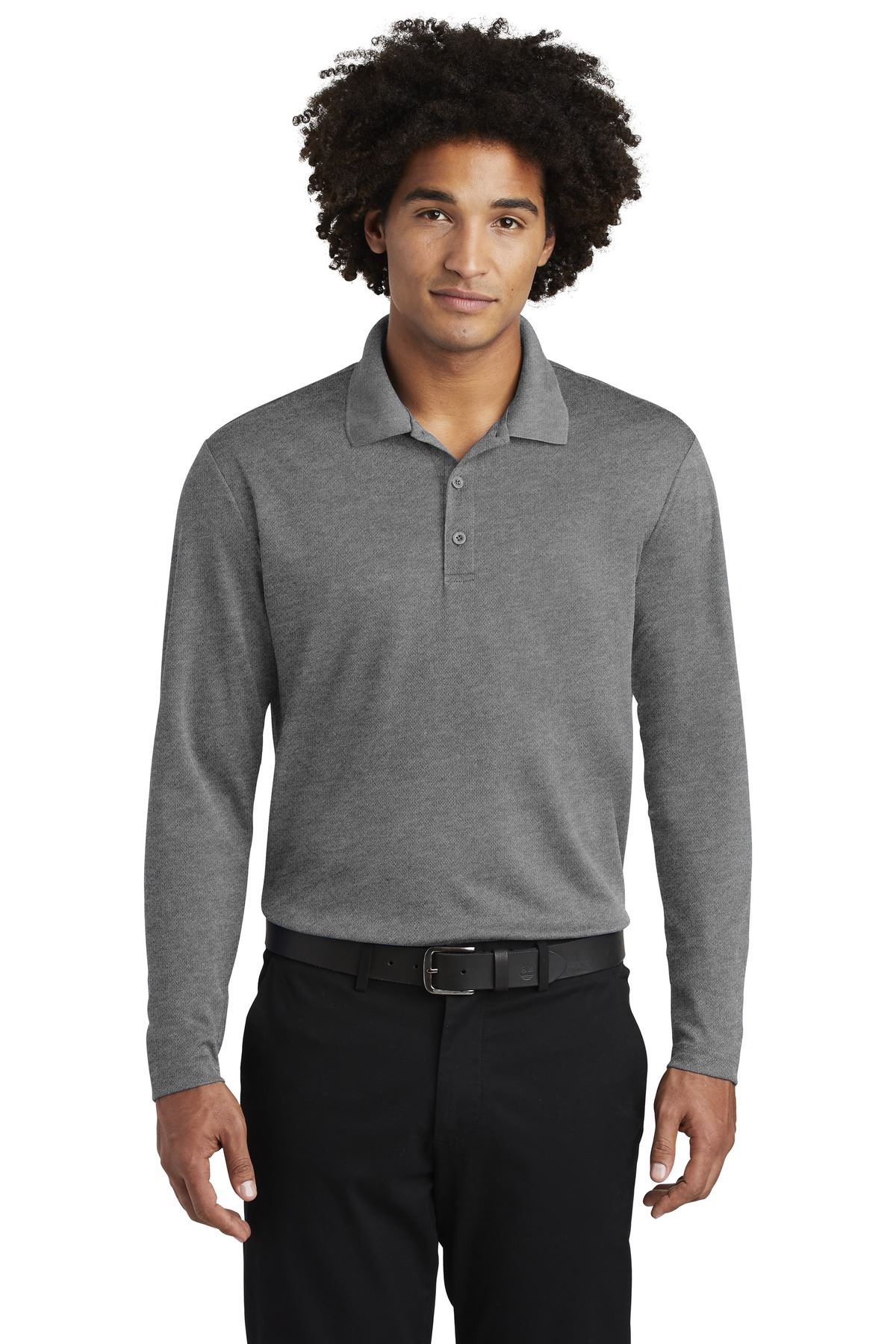 Sport-Tek Mens Long Sleeves Dry Fit  Performance Golf Polo T-Shirt ST640LS - Picture 8 of 19